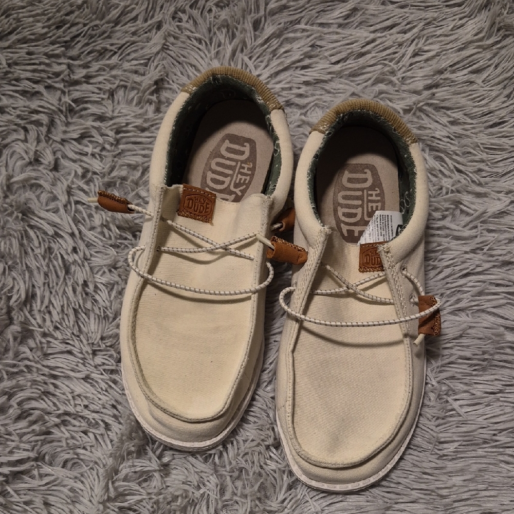 Hey Dude Off-White Canvas Shoes